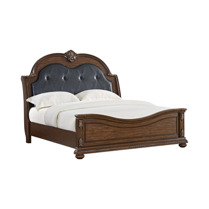 Cadenza Upholstered Bed With Black Pu