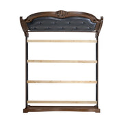 Cadenza King UPH 5PC Bedroom Set with Black PU in Brown