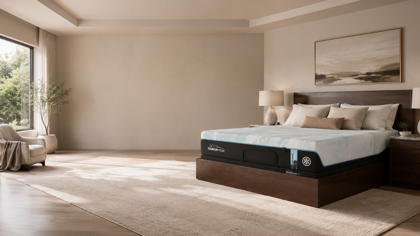 Adjustable mattress in a modern bedroom