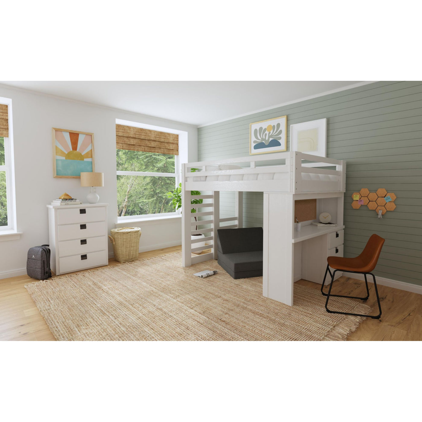 Lofty Convertible Soft Seating 2PC Set in Coastal Graphite
