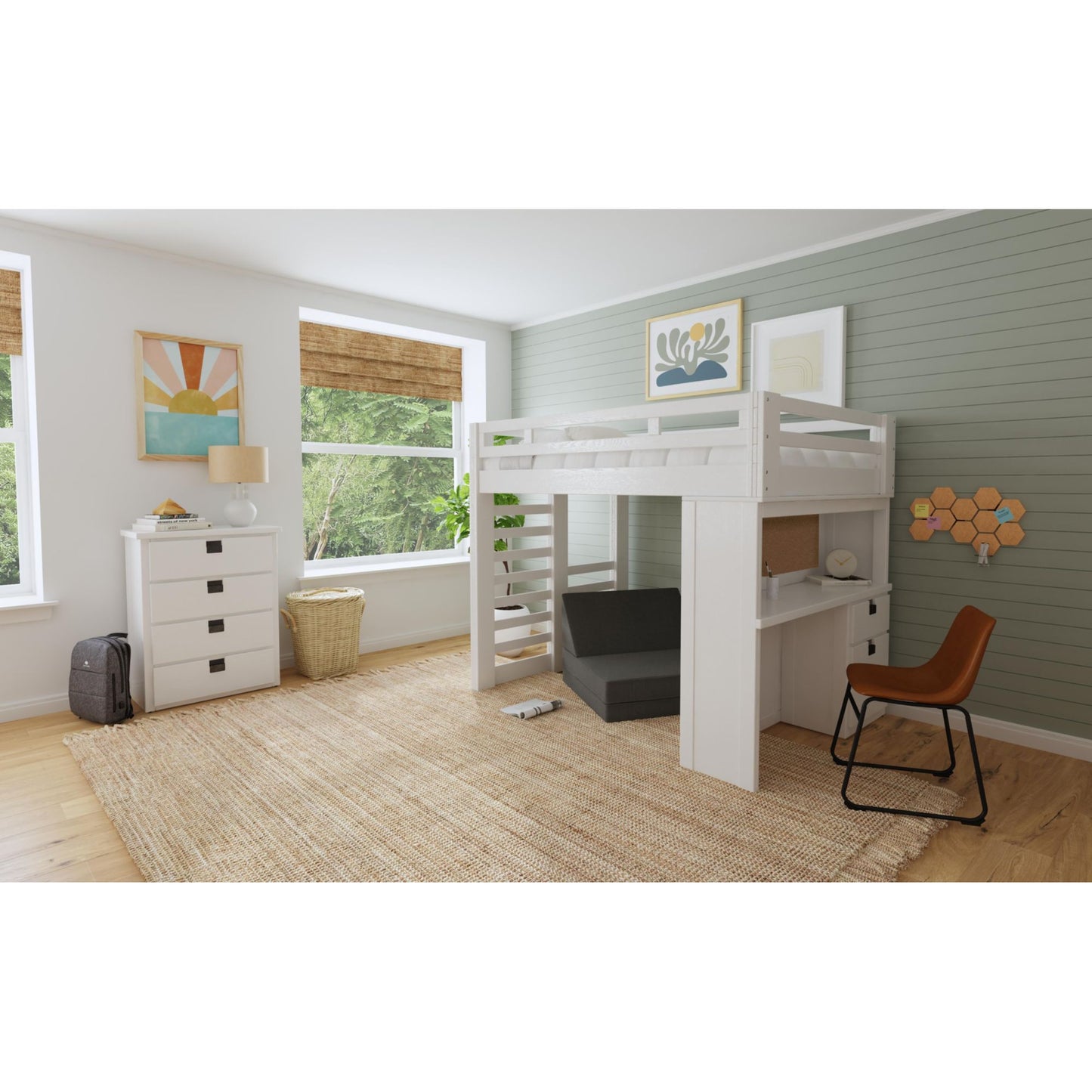 Lofty Convertible Soft Seating 2PC Set in Coastal Graphite