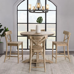 Callista Round Counter Height 5PC Dining Set-Table and Four Stools