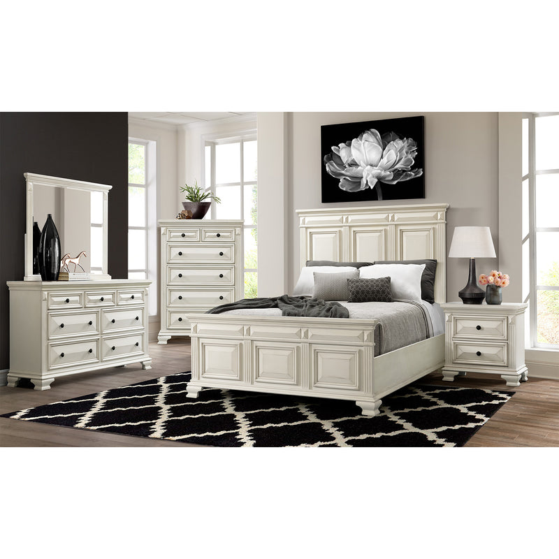 Calloway Queen Panel Bed in Antique White