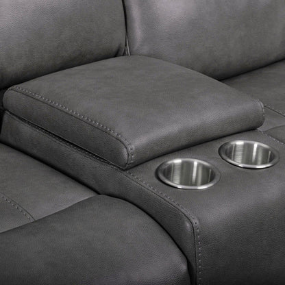 Camaro Motion Loveseat with Console in Nugget Grey