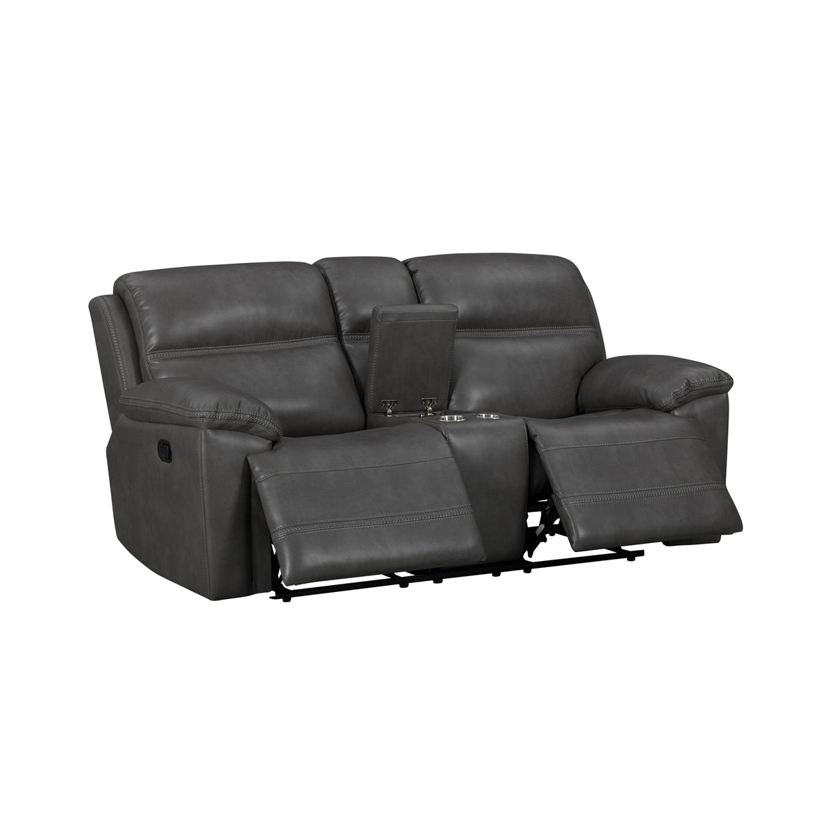 Camaro Motion Loveseat with Console in Nugget Grey