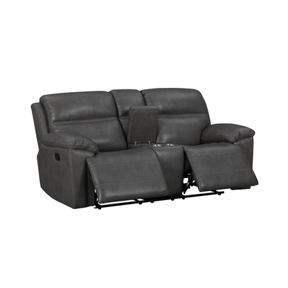 Camaro Motion Loveseat with Console in Nugget Grey