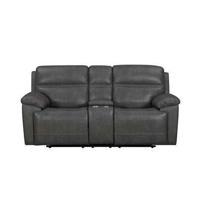 Camaro Motion Loveseat with Console in Nugget Grey