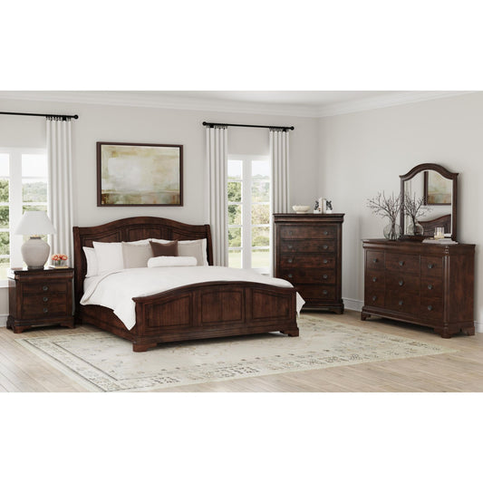 Cameron Cherry Queen Panel 5PC Bedroom Set