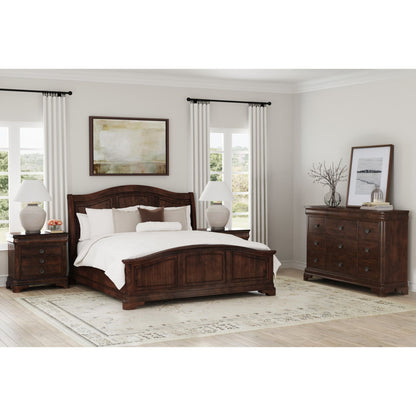 Cameron Cherry King 4PC Bedroom Set with 2 Nightstands & Dresser