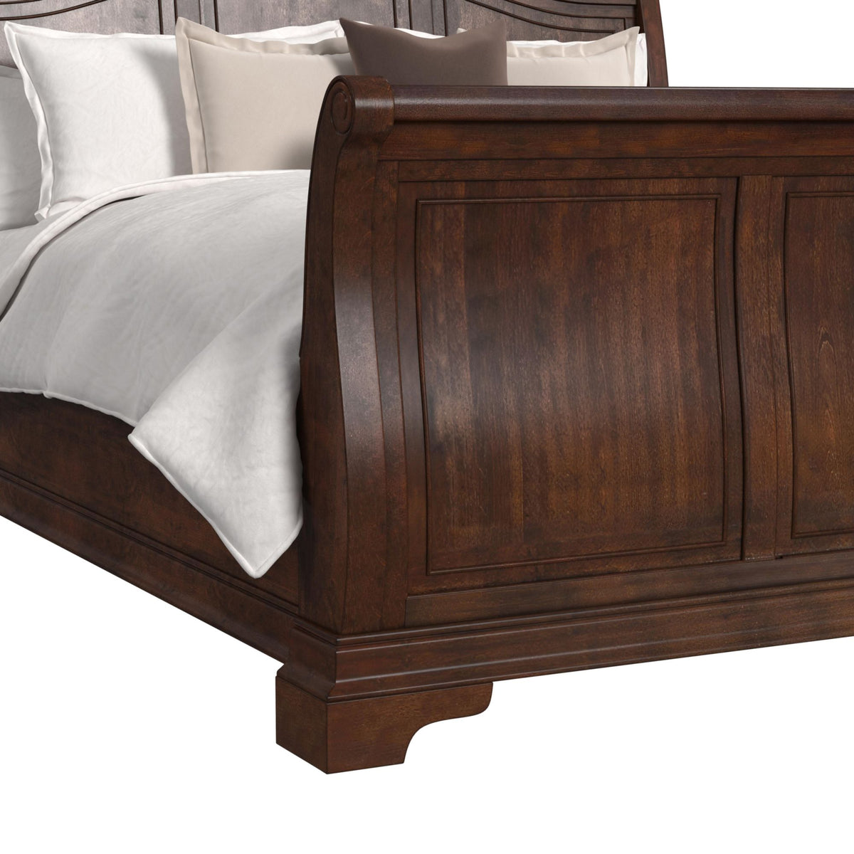 Cameron Cherry King Sleigh 4PC Bedroom Set with 2 Nightstands & Dresser