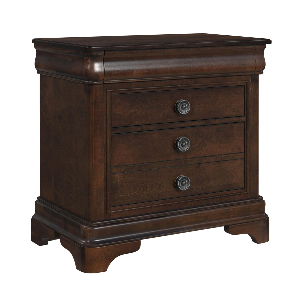 Cameron Cherry King Sleigh 4PC Bedroom Set with 2 Nightstands & Dresser