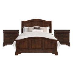 Cameron Cherry Queen 3PC Bedroom Set with 2 Nightstands