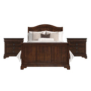 Cameron Cherry Queen Sleigh 3PC Bedroom Set with 2 Nightstands