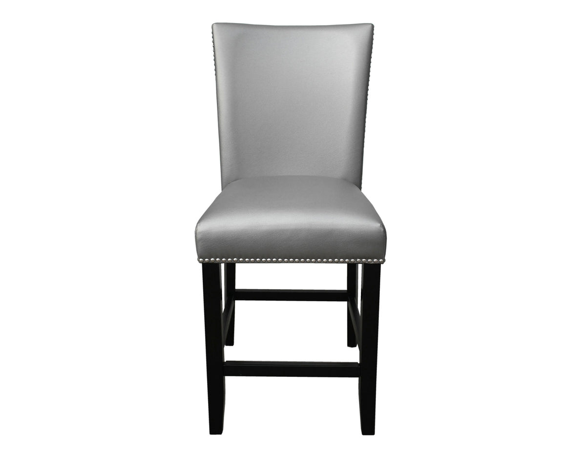 Camila 24‚Ä≥ Counter Stool, Silver Leatherette