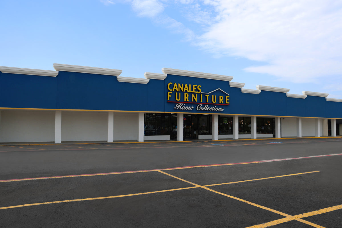 The storefront of Canales Furniture in Arlington on Abram Street