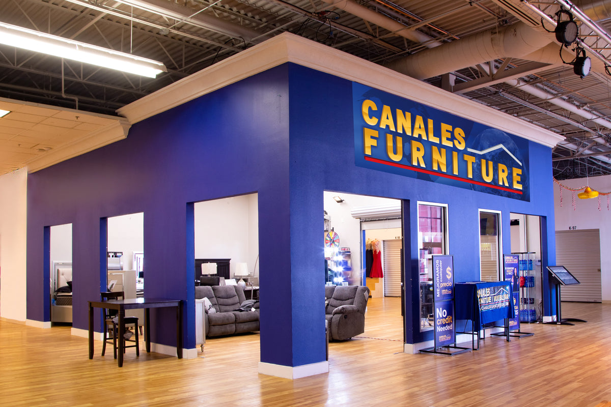 Indoor storefront of Canales Furniture Garland
