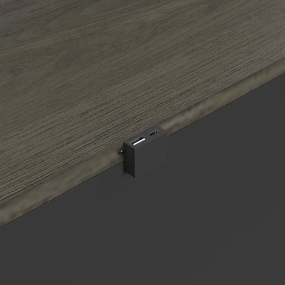 Canterbury Queen Storage 4PC Bedroom Set with 2 Nightstands & Chest in Grey