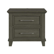 Canterbury 2-Drawer Nightstand with USB in Grey