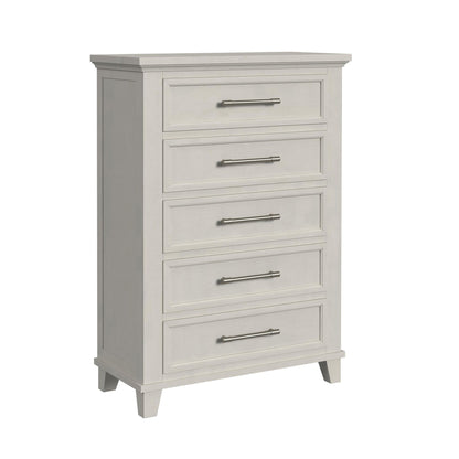 Canterbury Queen 5PC Bedroom Set with 2 Nightstands, Dresser & Chest in Ivory