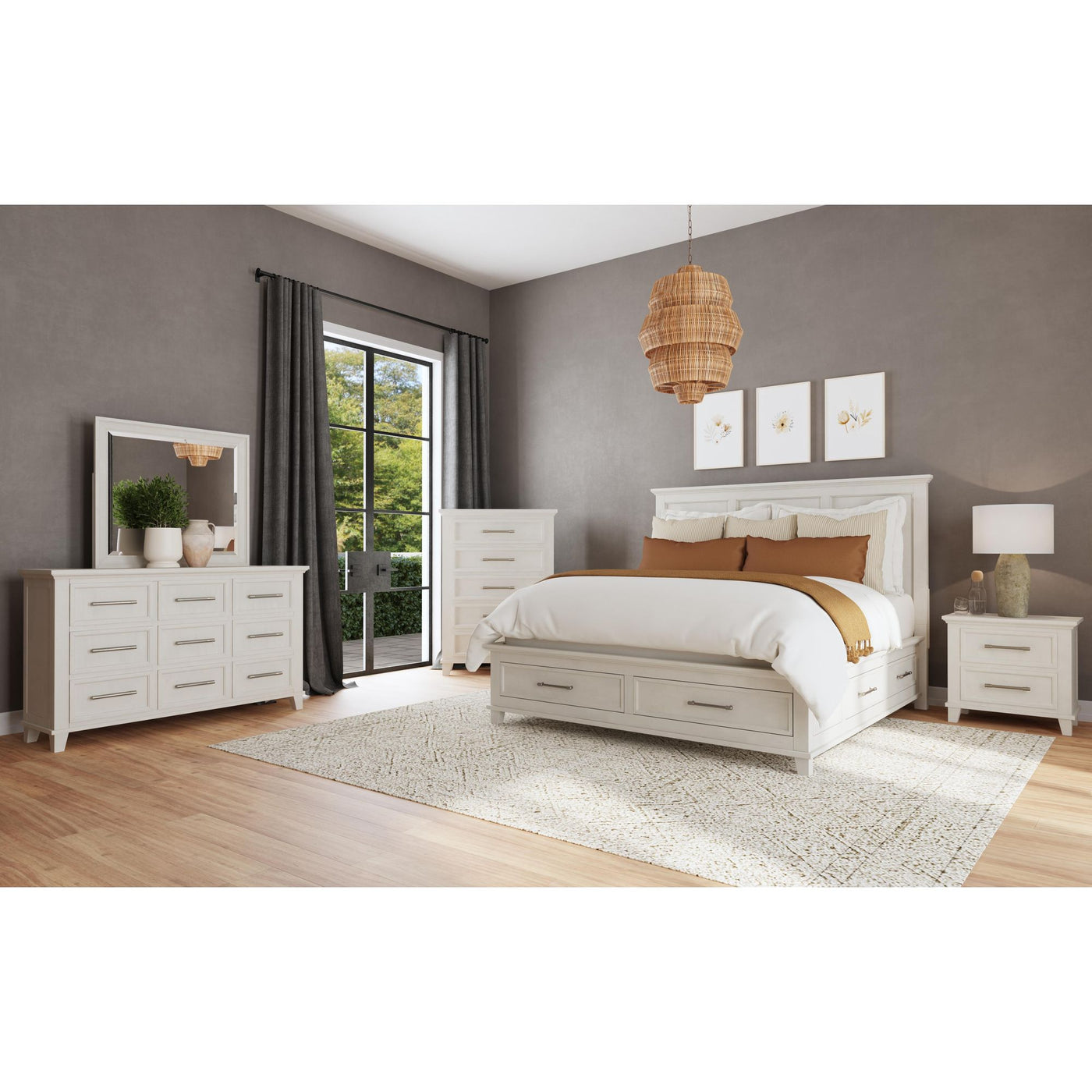 Canterbury King Storage Bed in Ivory