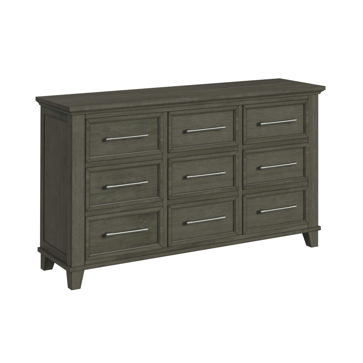 Canterbury Queen 5PC Bedroom Set with 2 Nightstands, Dresser & Chest in Grey