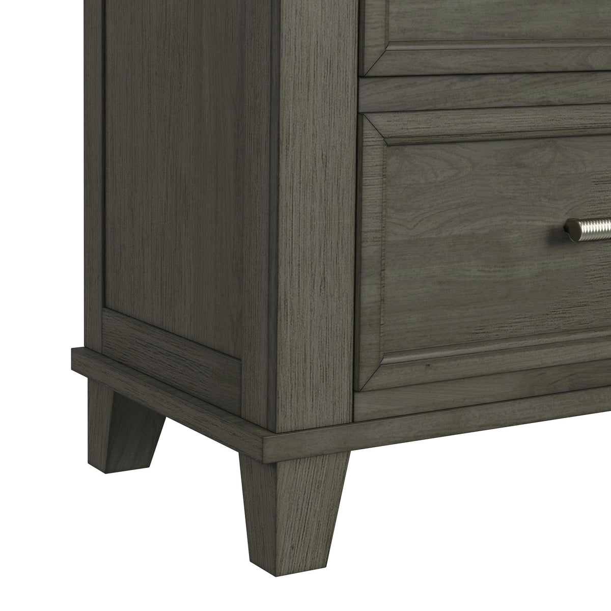 Canterbury Queen Storage 4PC Bedroom Set with 2 Nightstands & Chest in Grey