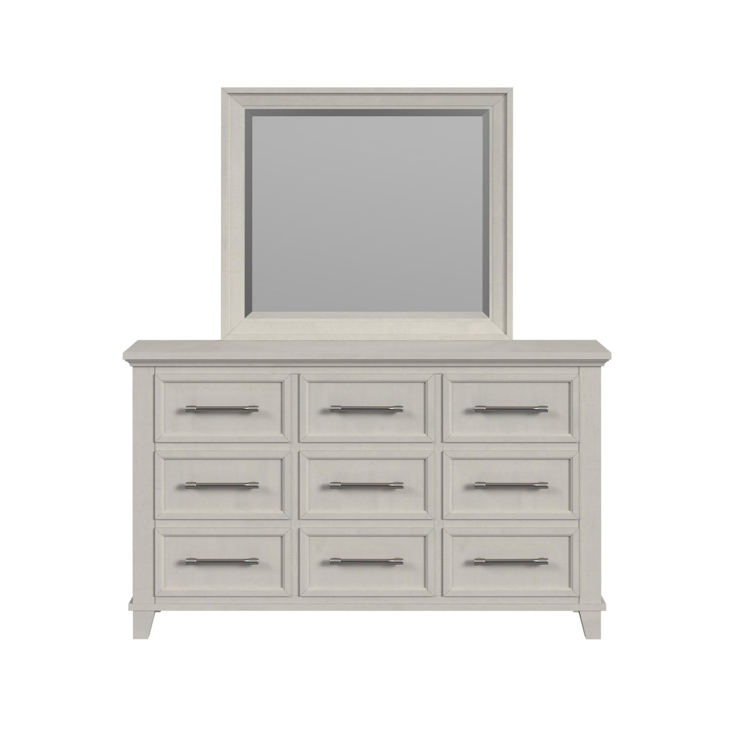Canterbury Dresser and Mirror Set in Ivory