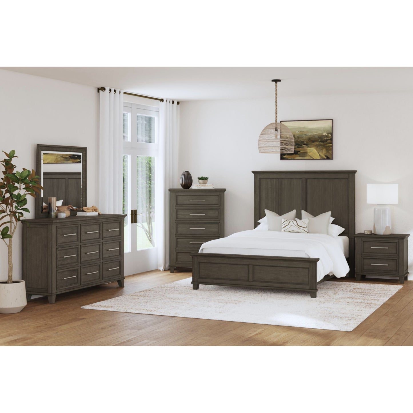 Canterbury Full Panel Bed in Grey