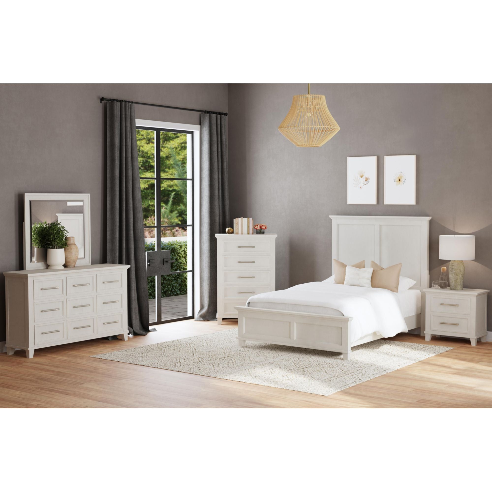 Canterbury Full Panel Bed in Ivory