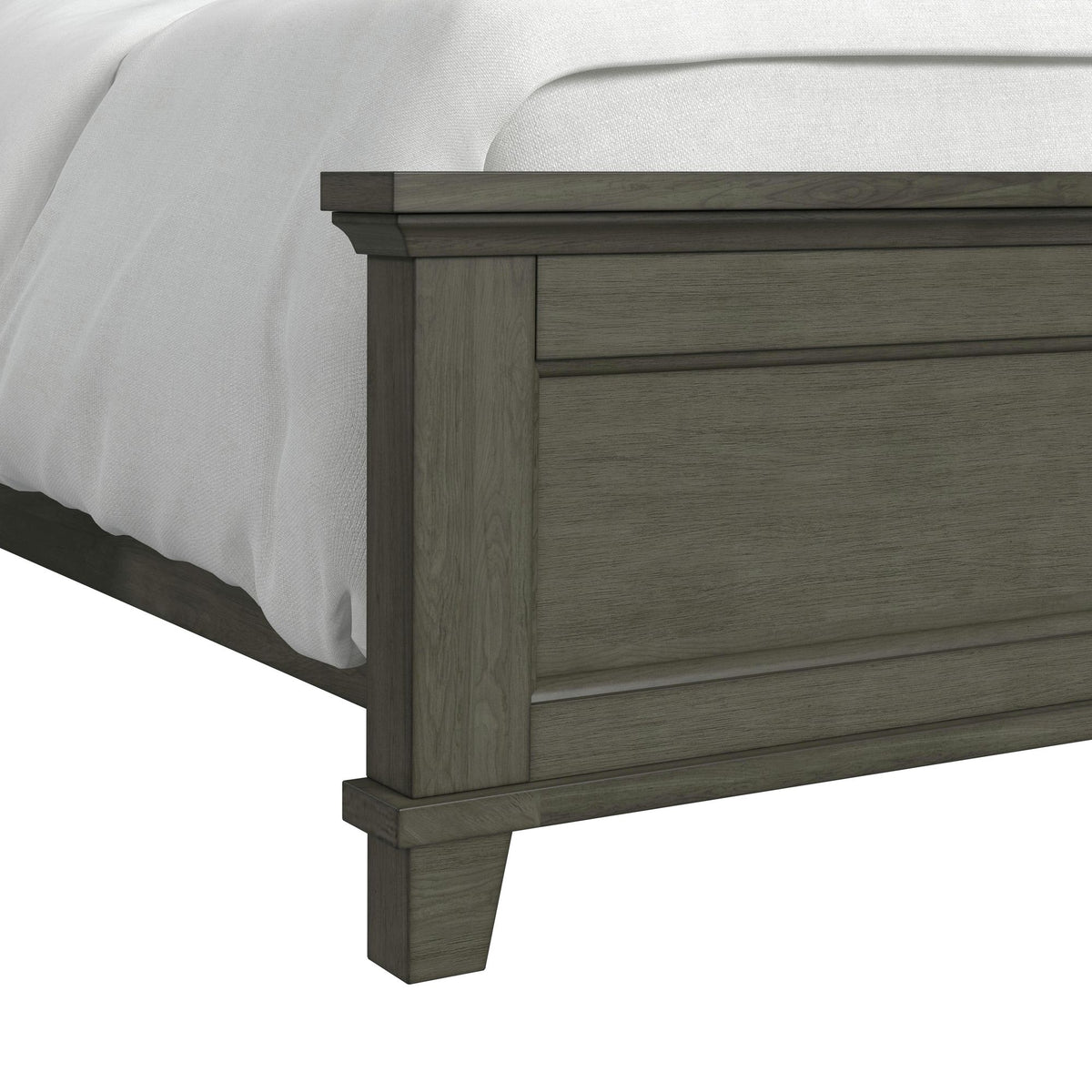 Canterbury Queen 4PC Bedroom Set with 2 Nightstands & Chest in Grey