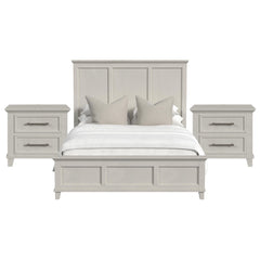 Canterbury Queen 3PC Bedroom Set with 2 Nightstands in Ivory