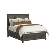 Canterbury Queen Storage 4PC Bedroom Set with 2 Nightstands & Chest in Grey