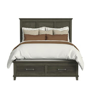 Canterbury Queen Storage Bed in Grey