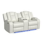 Carlo 3PC Living Room Set in Pebble Oyster-Sofa, Loveseat & Recliner