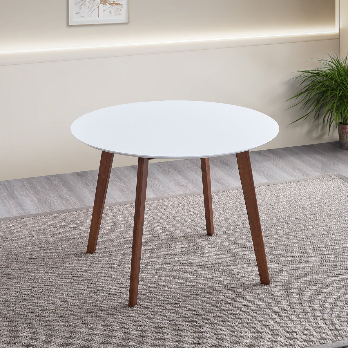 Mesa de comedor Carlton con tapa blanca