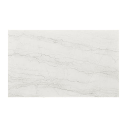 Carmela Rectangular Counter Table with White Marble Top in Brown
