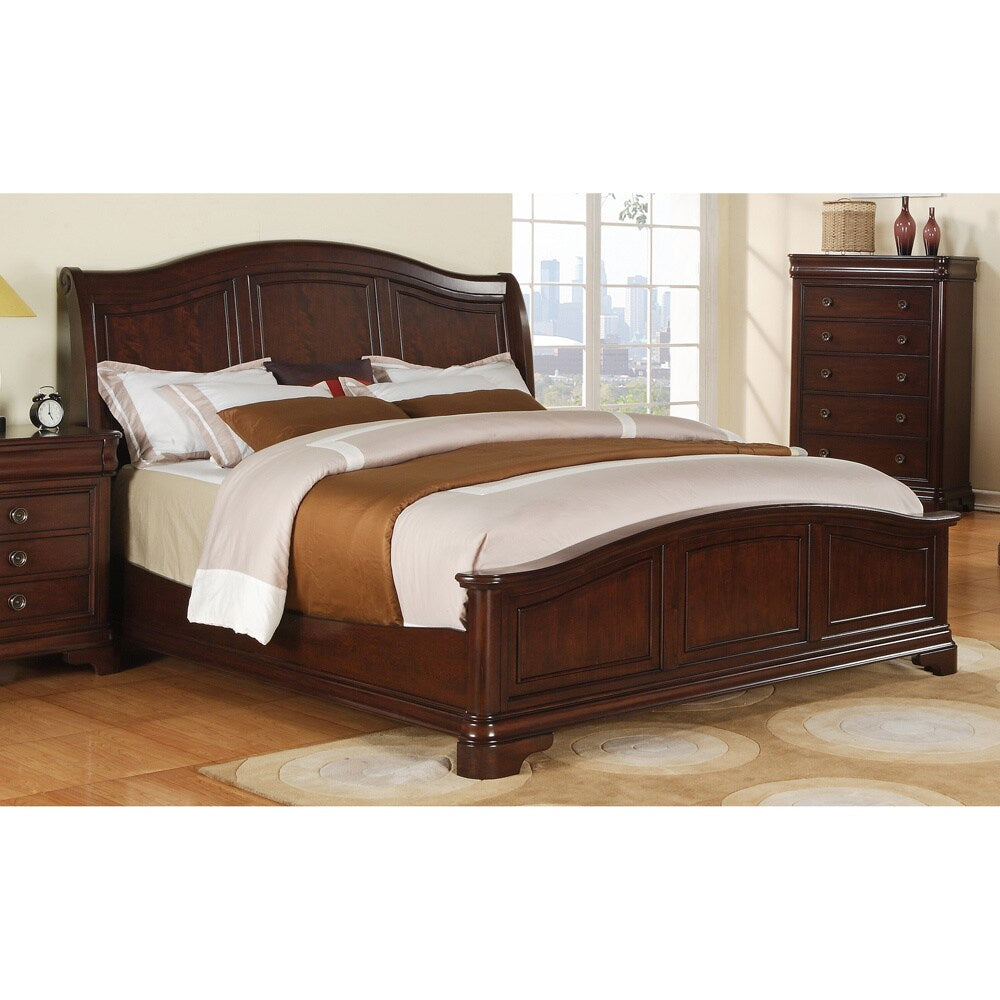 Cameron Cherry Queen Low Sleigh Bed