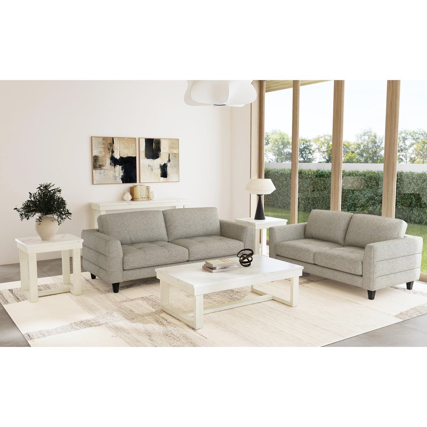 Catilin End Table in Brushed White