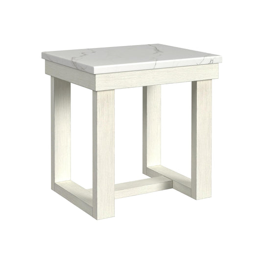 Catilin End Table in Brushed White