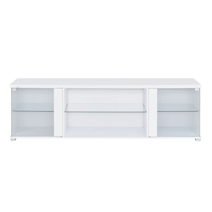 Chandra 70" TV Stand with LED in Glossy White