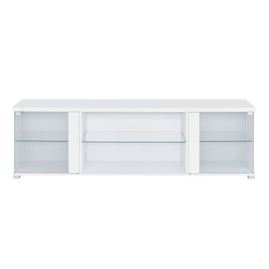 Chandra 70" TV Stand with LED in Glossy White