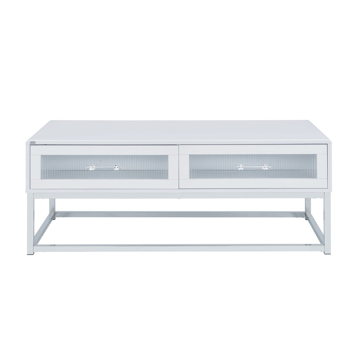 Chandra Coffee Table With Led And Battery Pack In Glossy White
