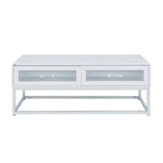 Chandra Coffee Table with LED and Battery Pack in Glossy White
