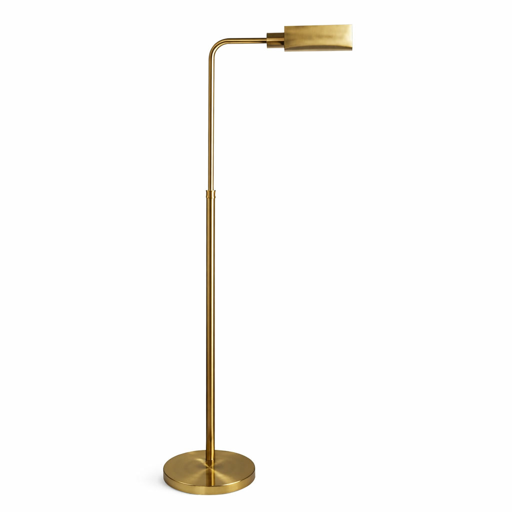 Lámpara de pie Elara exterior dorado e interior blanco