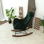 Chelsea Green Velvet Rocking Chair
