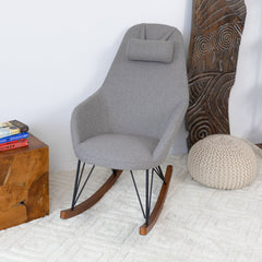 Silla mecedora moderna de mediados de siglo Chloe para sala de estar y dormitorio