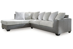 Clairette Court 2PC Sectional with Chaise & Oversized Ottoman Set