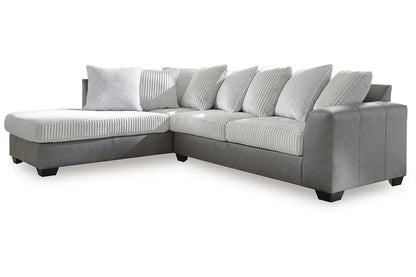 Clairette Court 2PC Sectional with Chaise & Oversized Ottoman Set