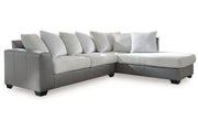 Clairette Court 2PC Sectional with Chaise & Oversized Ottoman Set