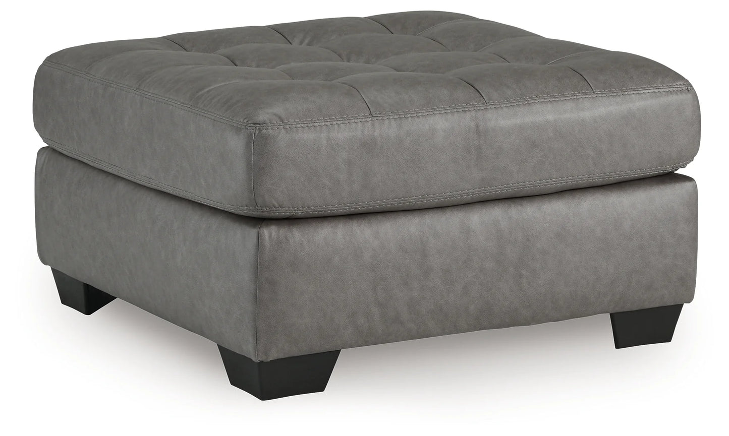 Clairette Court 2PC Sectional with Chaise & Oversized Ottoman Set